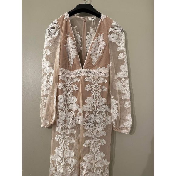 New Free People x For love Lemons Temecula Embroidered Lace Jumpsuit Size Small - Picture 6 of 6